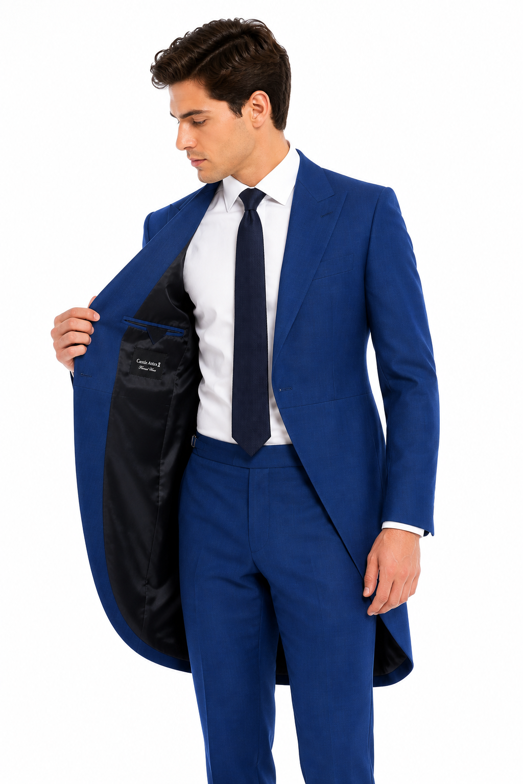 Royal Blue 2 Piece Tailcoat Suit | Wool Blend Morning Suit