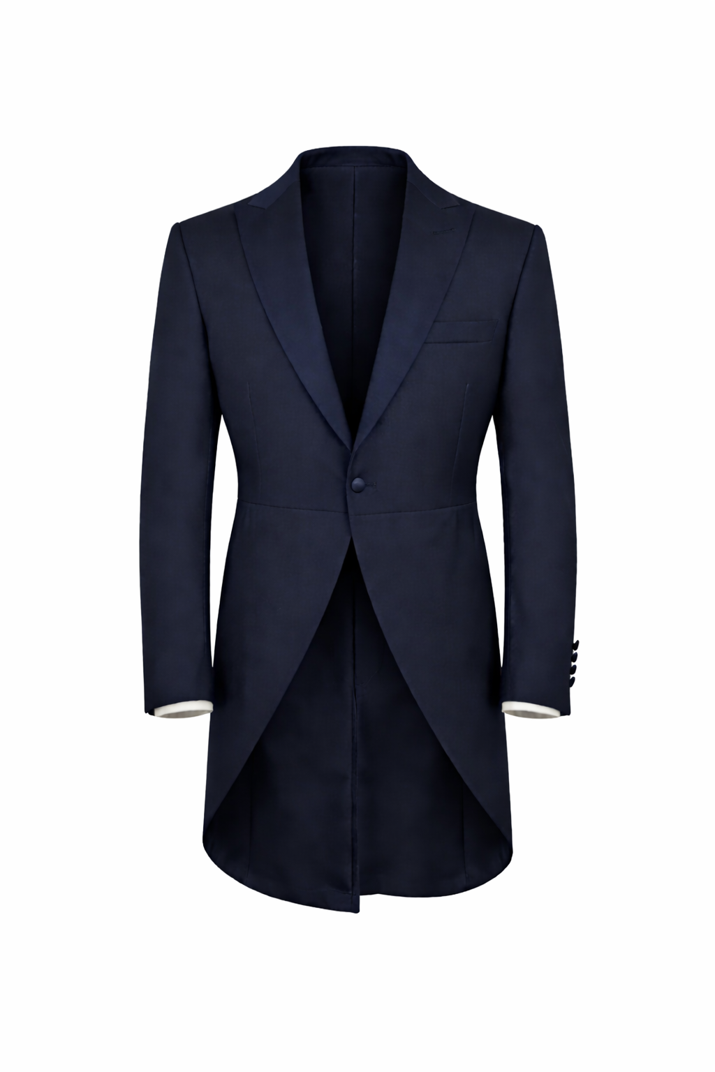 Navy Blue 2 Piece Tailcoat Suit | Pure 100% Wool | Jacket & Trousers