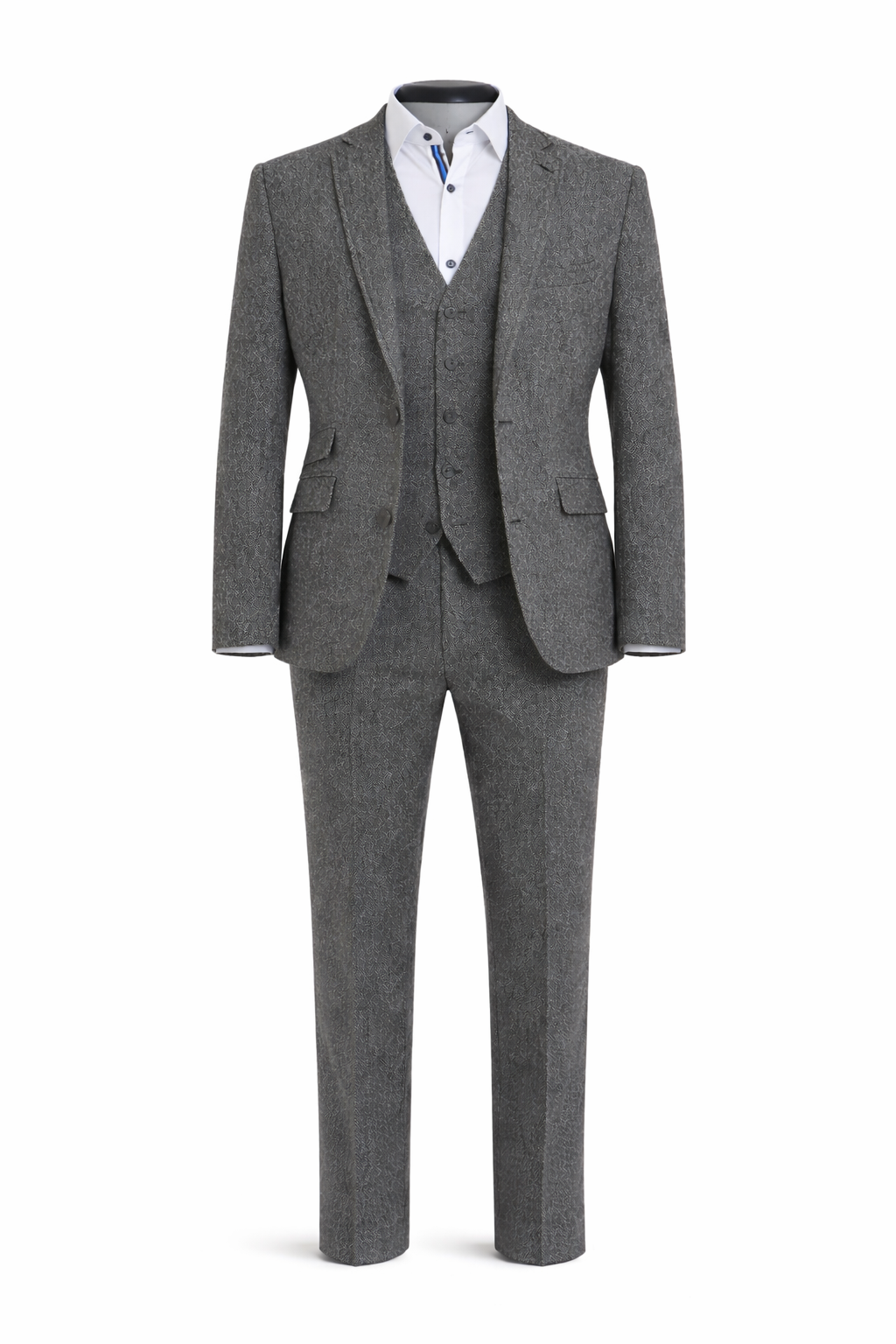 Grey Tweed 3 Piece Suit | Donegal Wool | Jacket, Trouser & Waistcoat