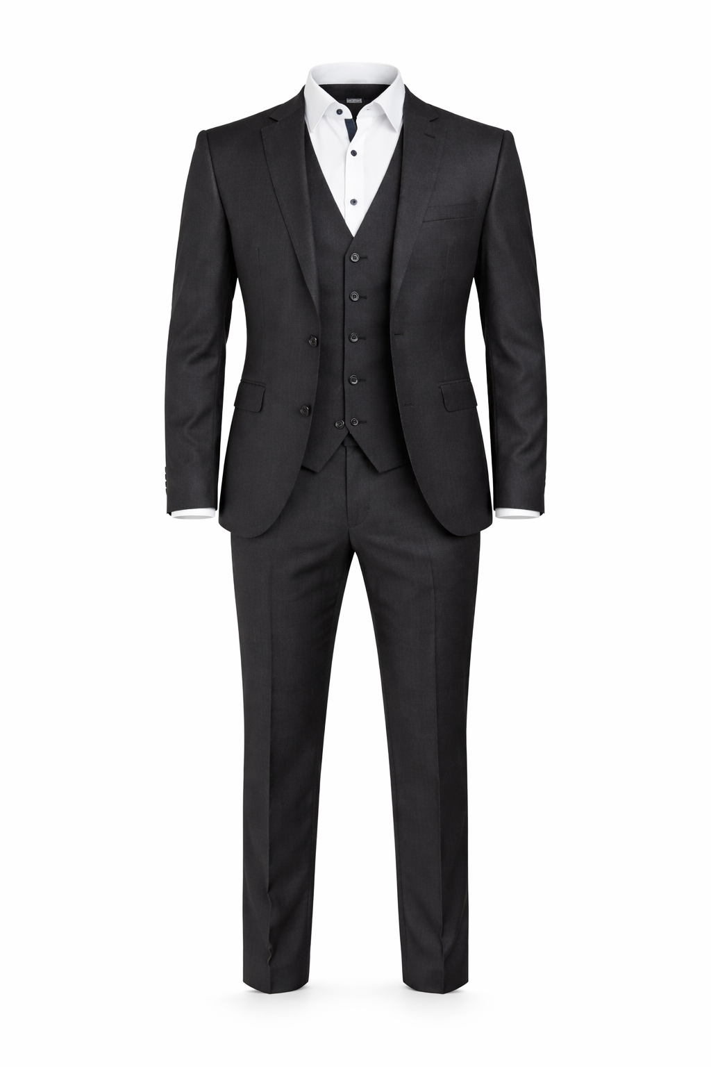 Ben Sherman Charcoal Grey 100% Wool Trousers | Slim Fit