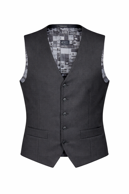 Ben Sherman Grey Suit Waistcoat | 100% Wool | Slim Fit