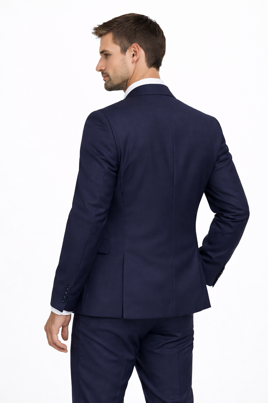 Ben Sherman Navy Blue Suit Jacket | 100% Wool | Slim Fit