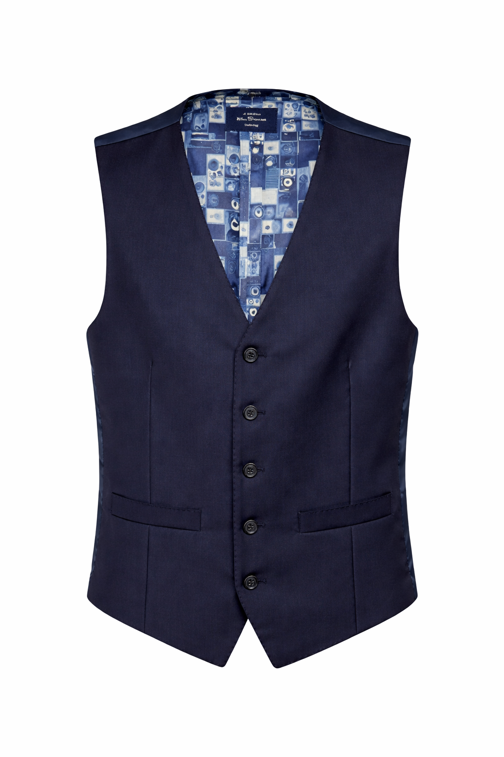 Ben Sherman Navy Blue Suit Waistcoat | 100% Wool | Slim Fit