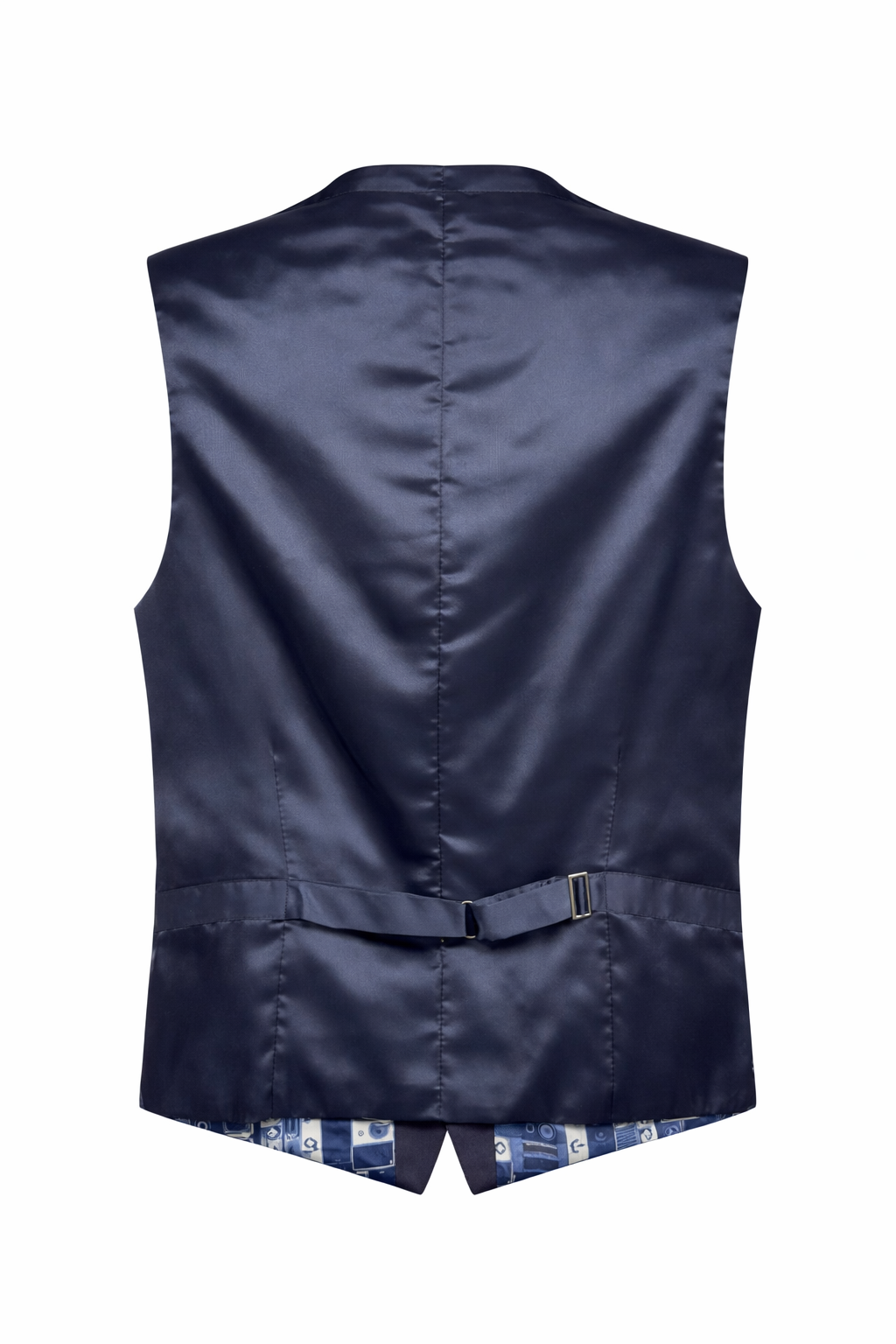Ben Sherman Navy Blue Low Scoop Waistcoat | 100% Wool | Slim Fit