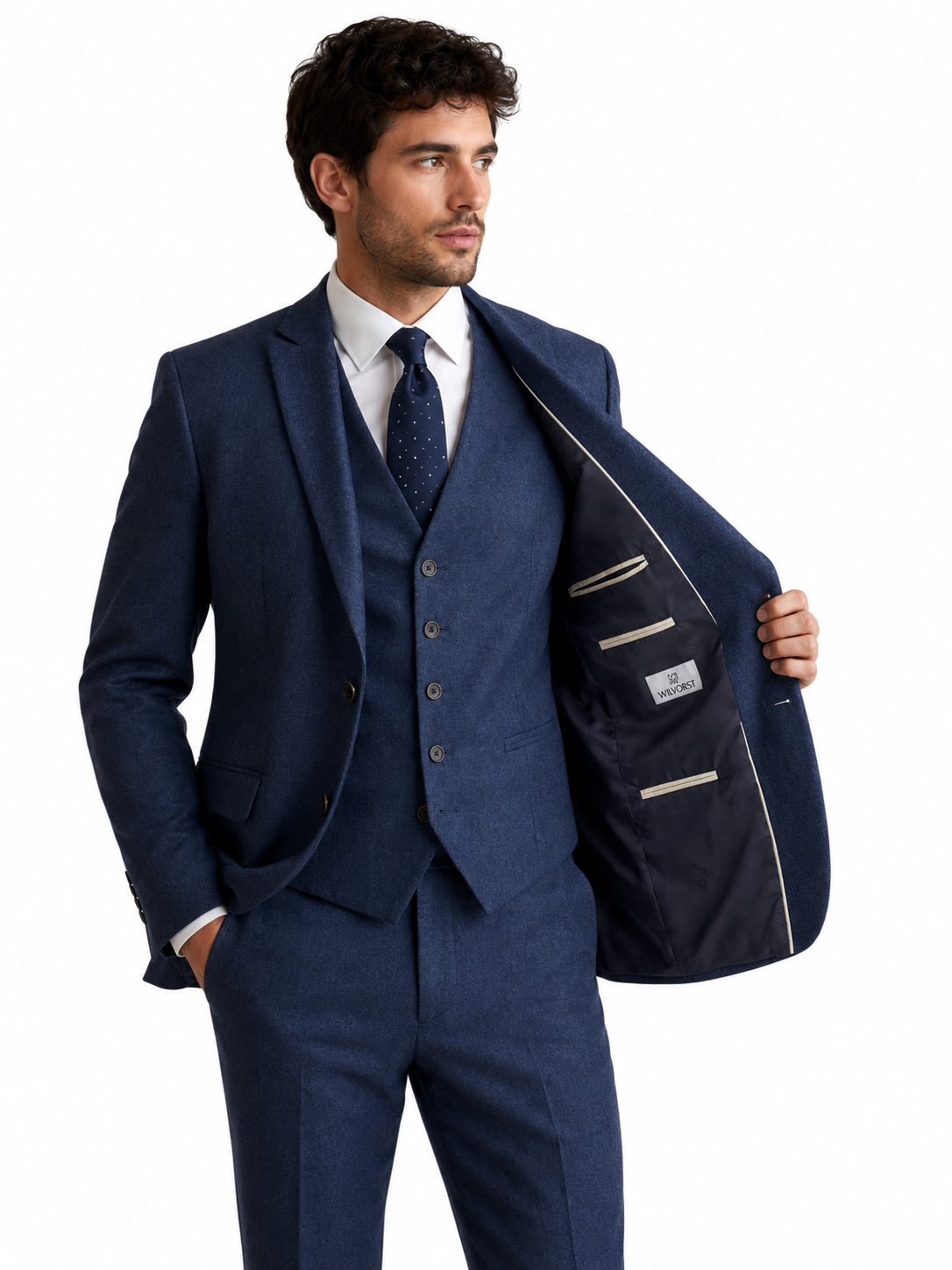 Wilvorst Blue Flannel 2 & 3 Piece Suit | 100% Wool | Slim Fit