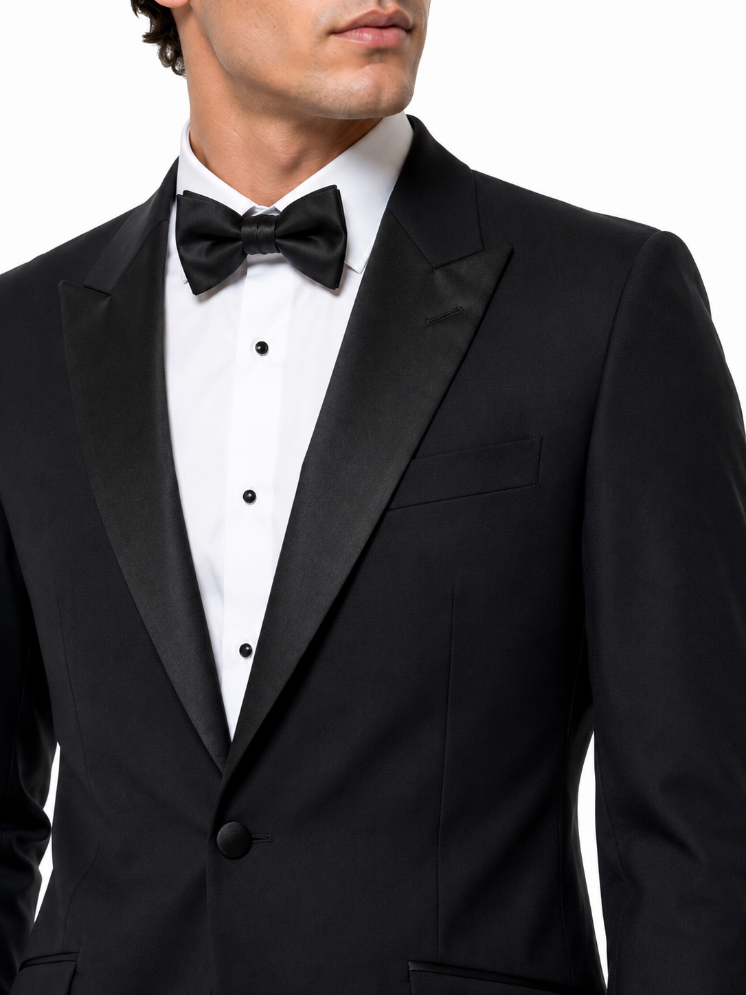 Black Peak Lapel Wool Dinner Jacket | Ex Hire Pre Loved