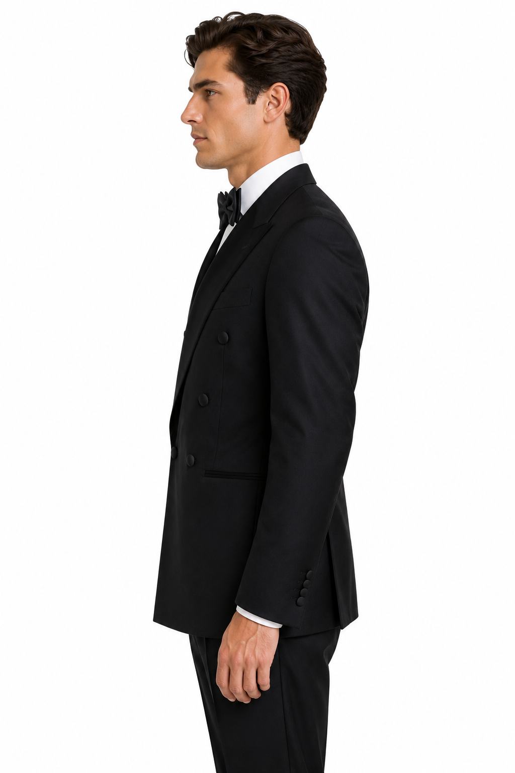 Black Double Breasted Tuxedo Dinner Jacket | Wool Blazer