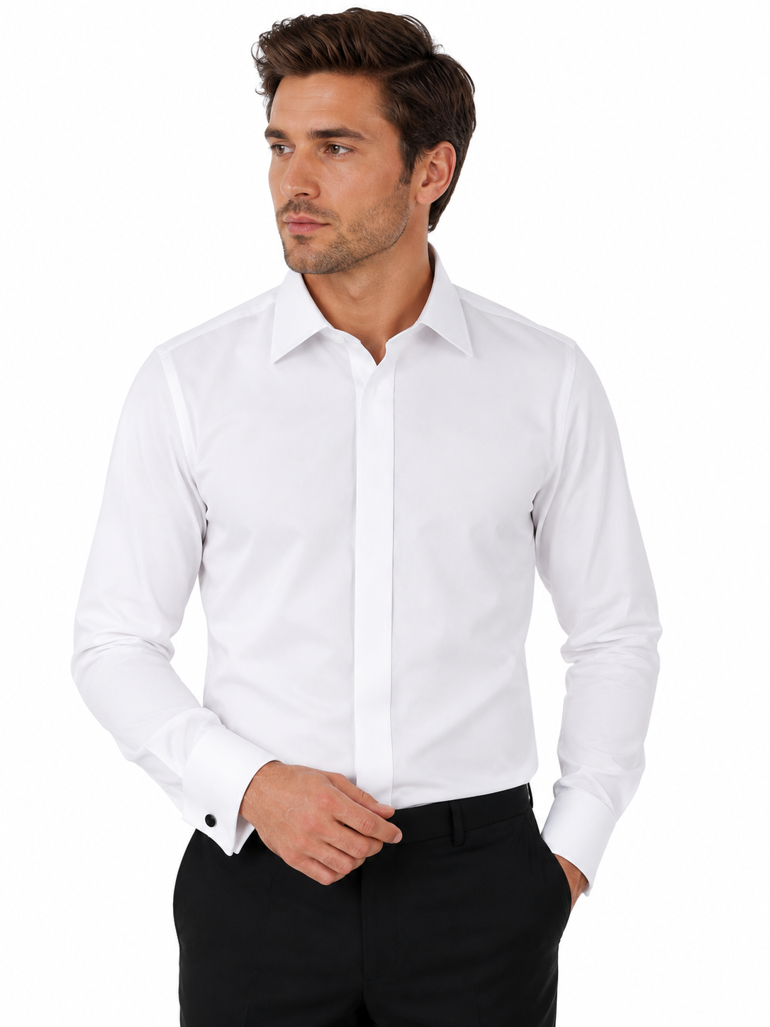 White Formal Dress Shirt | Wide Regular Collar | Regular Fit