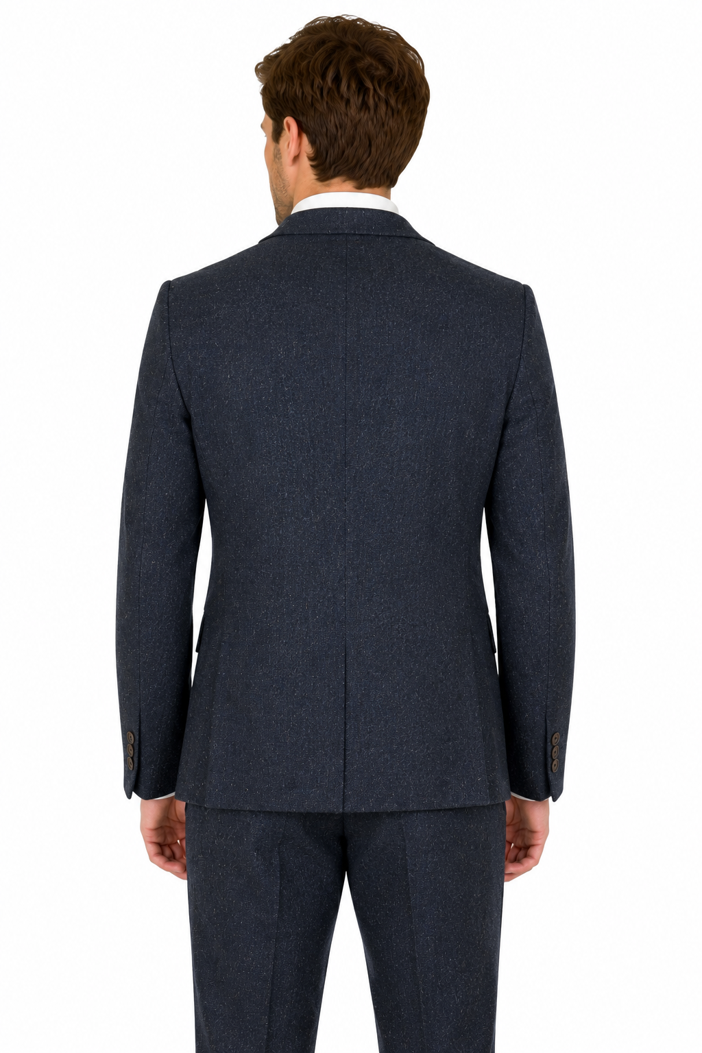 Navy Blue Tweed 3 Piece Suit | Donegal Wool | Jacket, Trouser & Waistcoat