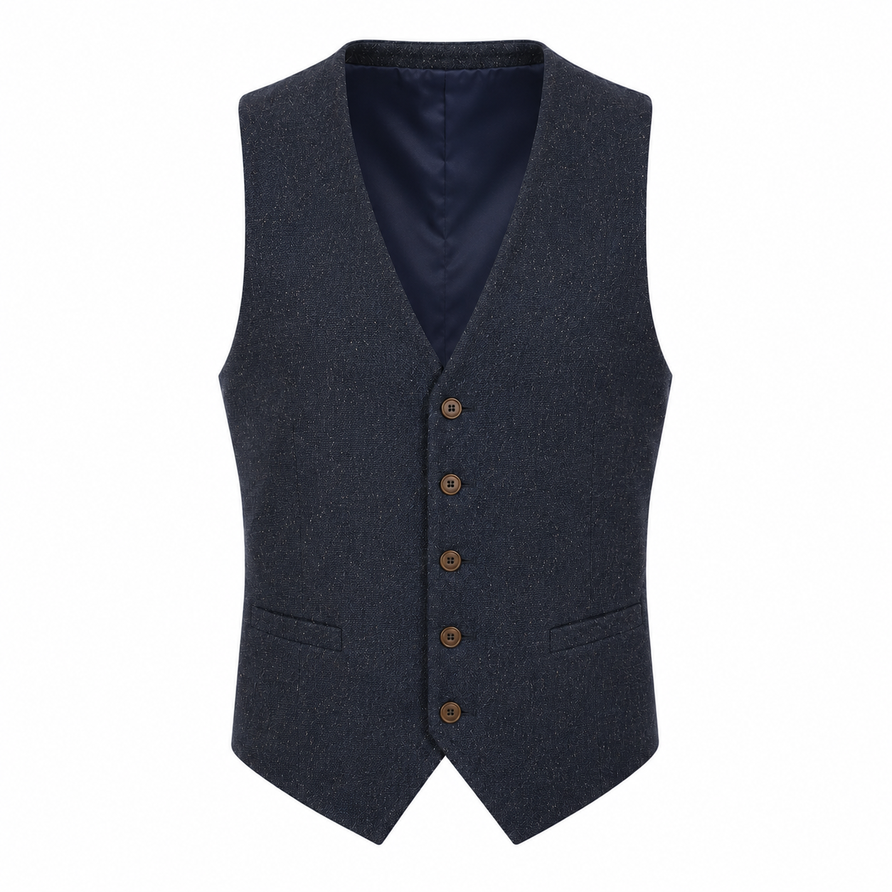 Navy Blue Tweed 3 Piece Suit | Donegal Wool | Jacket, Trouser & Waistcoat
