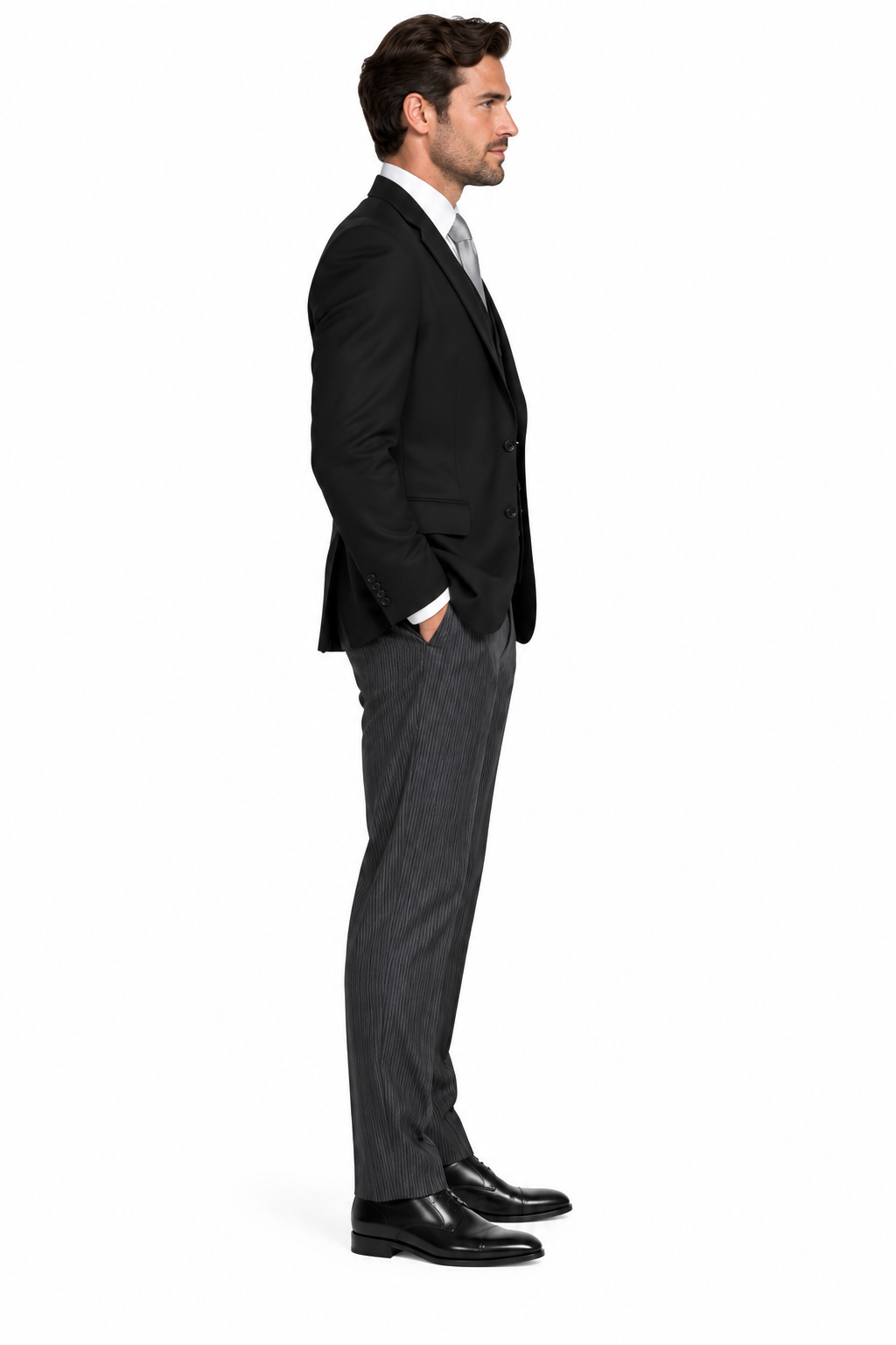 Plain Black Formal Short Morning Jacket | Masonic Masons Freemason Jacket