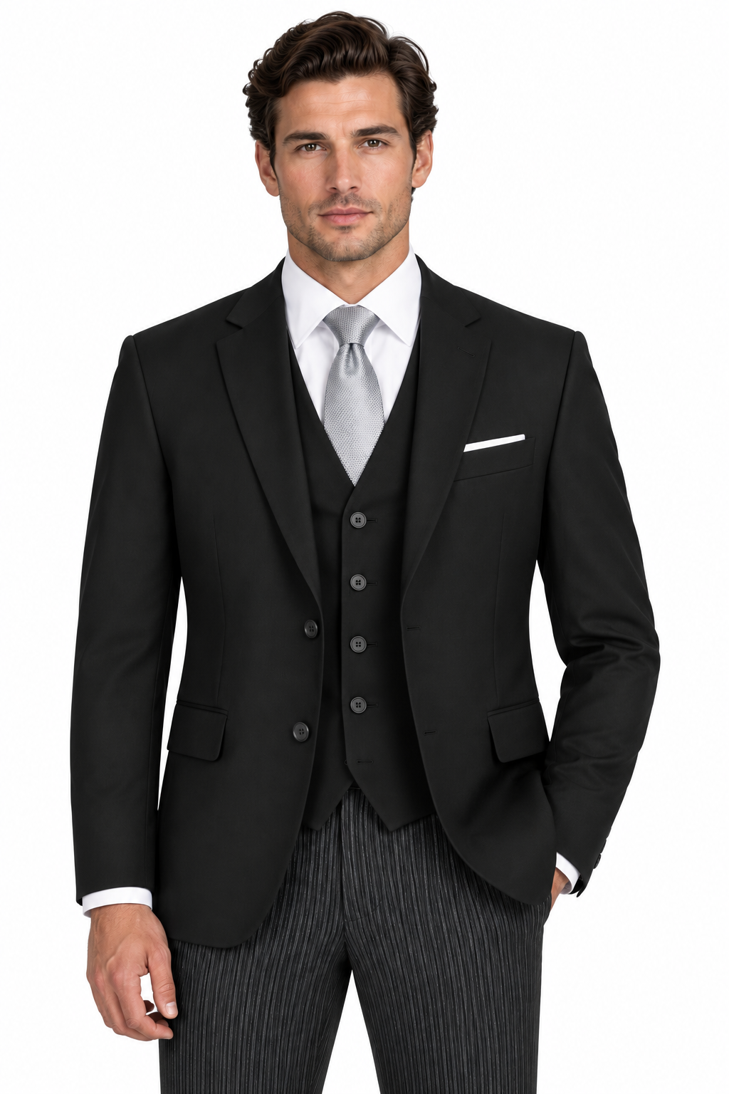 Plain Black Formal Short Morning Jacket | Masonic Masons Freemason Jacket