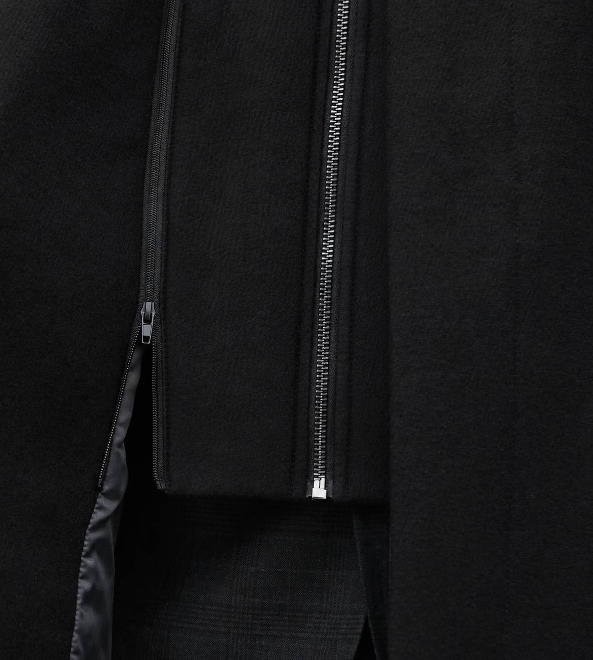 Limehaus Black 100% Wool Formal Overcoat | Detachable Collar