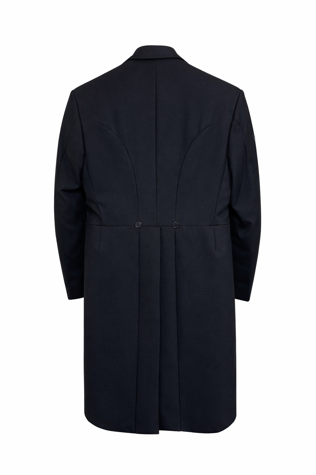 'Magee' Black Herringbone Tailcoat Jacket | 100% Pure Wool | Premium A* Pre-Loved