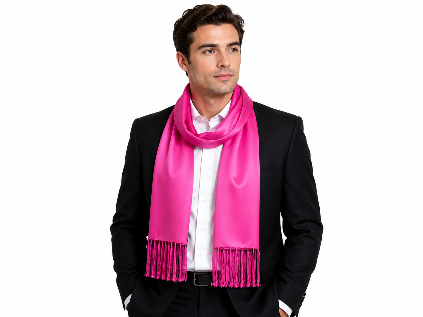 Fuchsia Pink Formal Dress Scarf