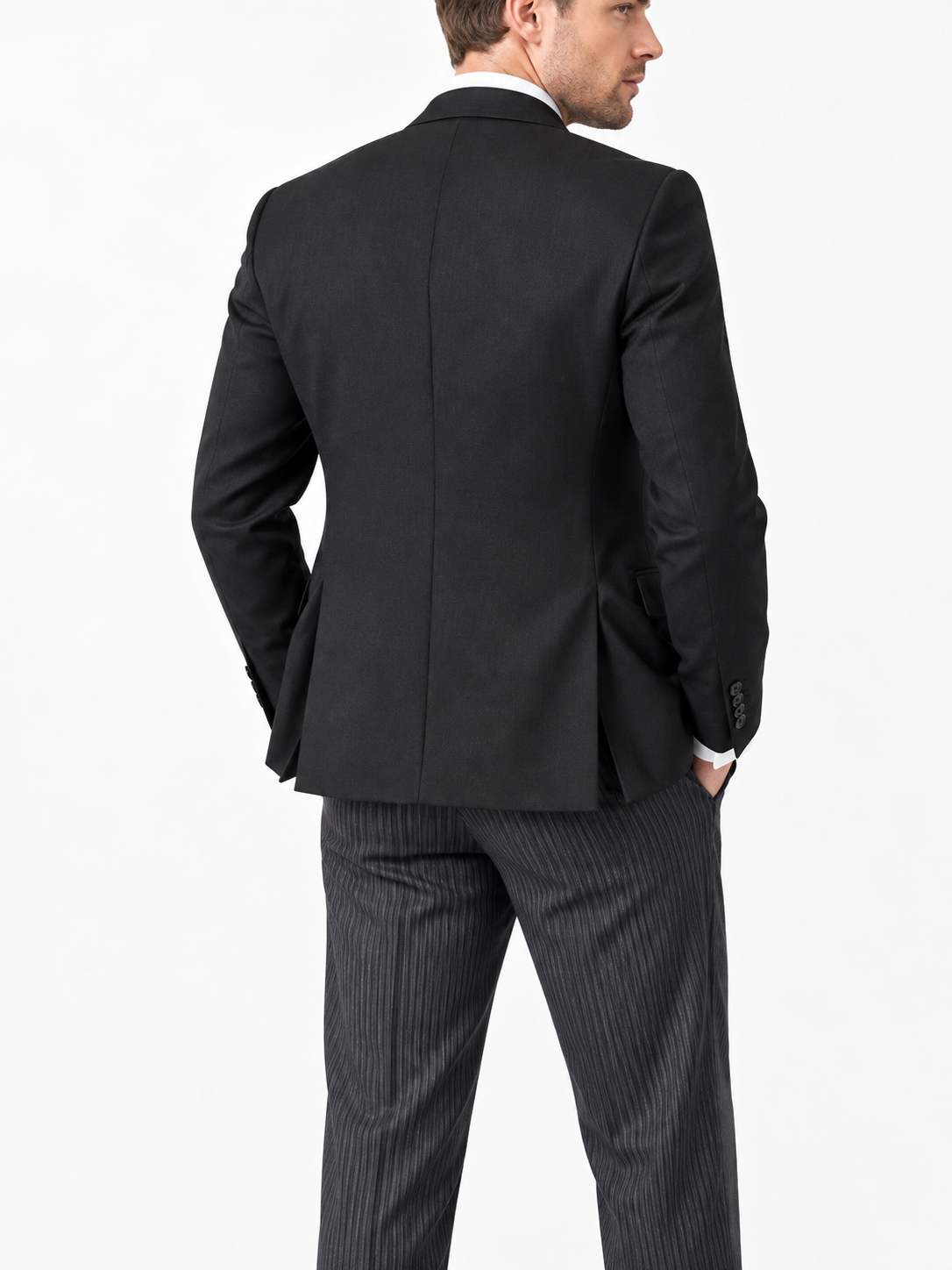 Black 3 Piece Masonic Herringbone Wool Suit | Made for Freemasons