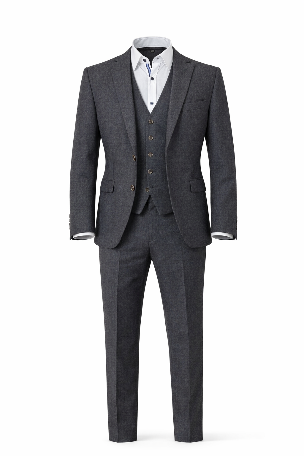 Grey Flannel 3 Piece Suit | 100% Wool | Jacket, Trouser & Waistcoat