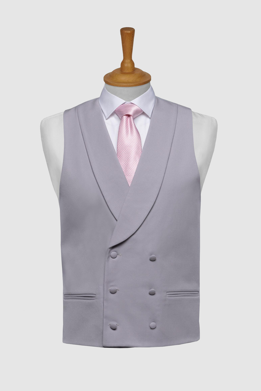 Grey Double-Breasted Pure Wool Waistcoat | Royal Ascot Formal Waistcoat