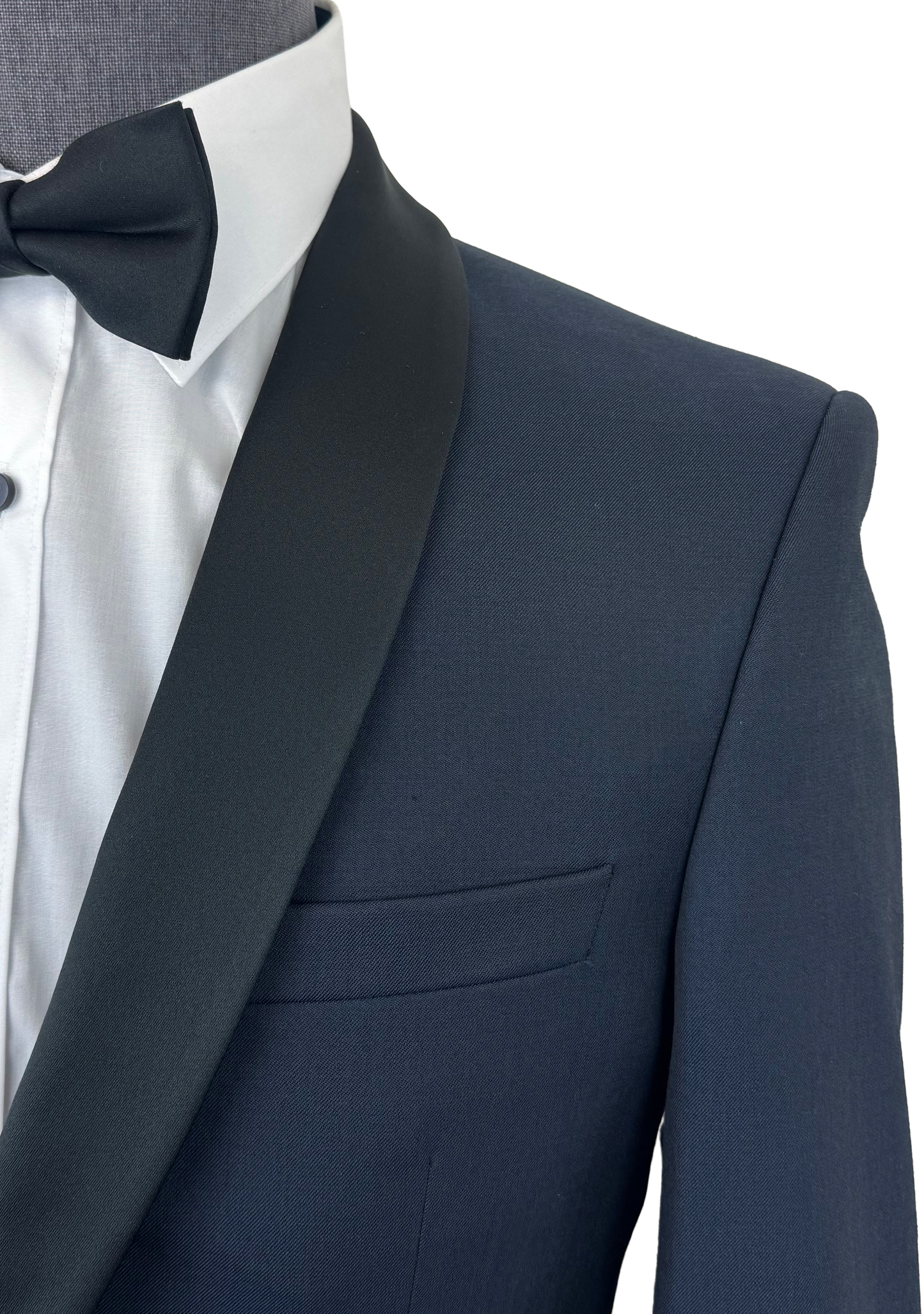 Navy Blue Tuxedo Suit | Wool Slim Fit Dinner Suit | Jacket & Trousers