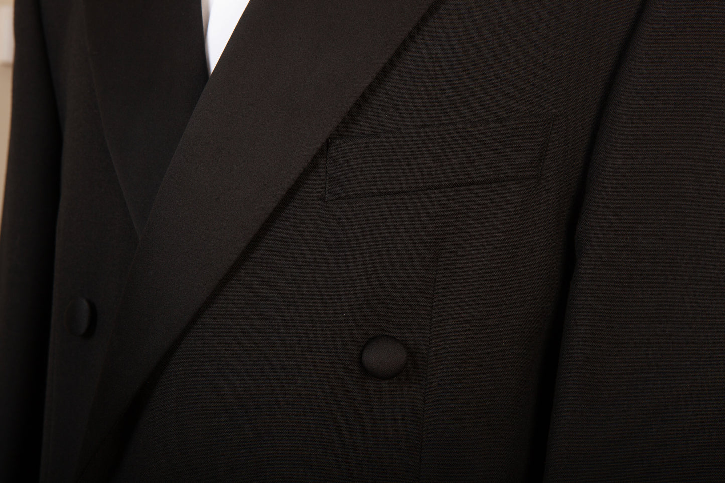 Black Double Breasted Tuxedo Jacket - Ex Hire