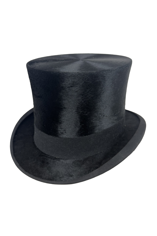 Black Genuine Plush Silk Antique Top Hat 7 1/8 - Medium | Lincoln Bennett & Co.