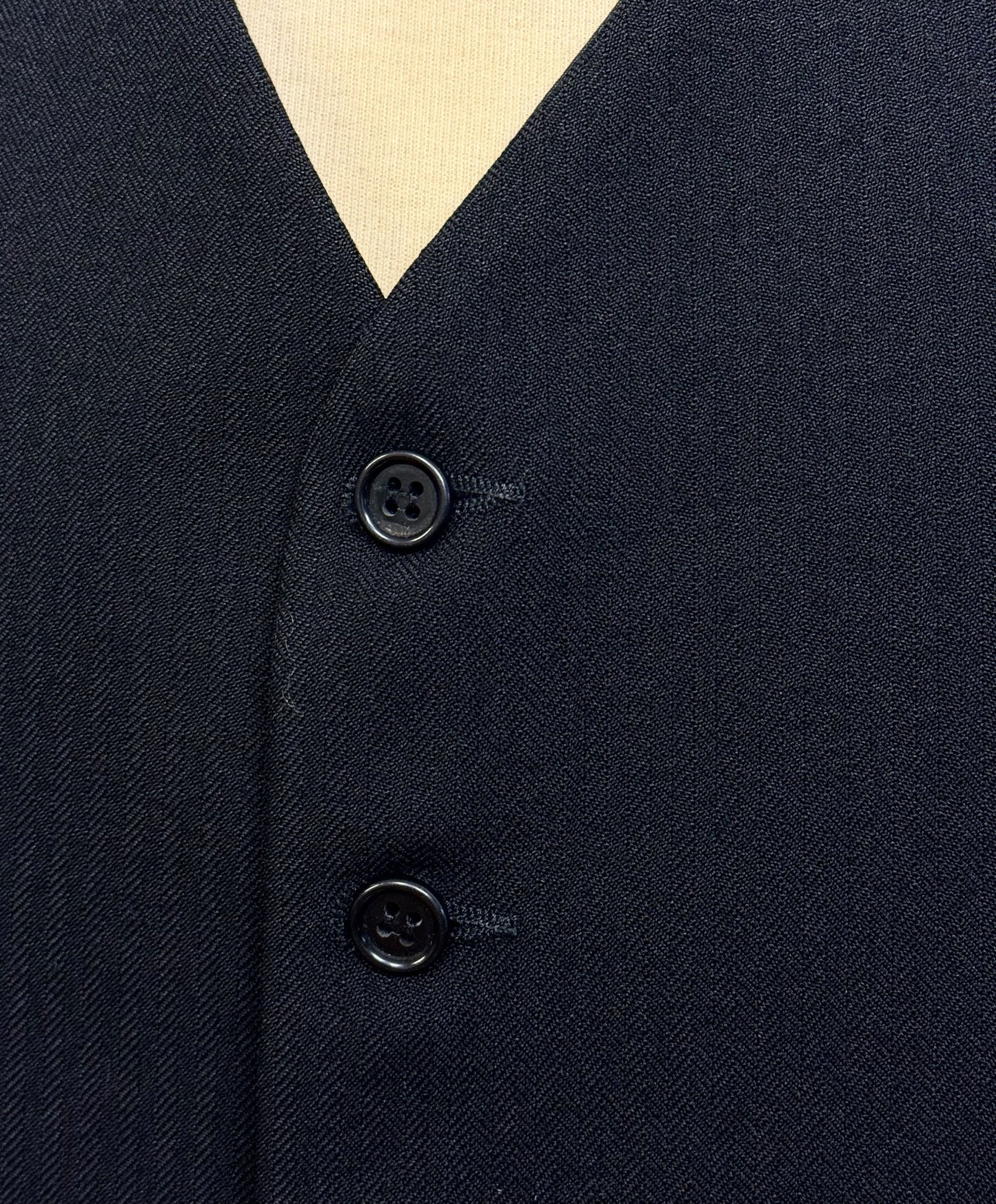 Black Herringbone Wool Waistcoat | Pre-Loved "Ex-Hire"