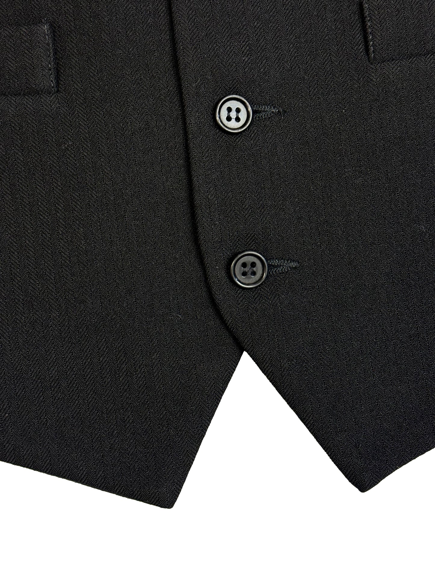 Black Herringbone Wool Waistcoat | Pre-Loved "Ex-Hire"