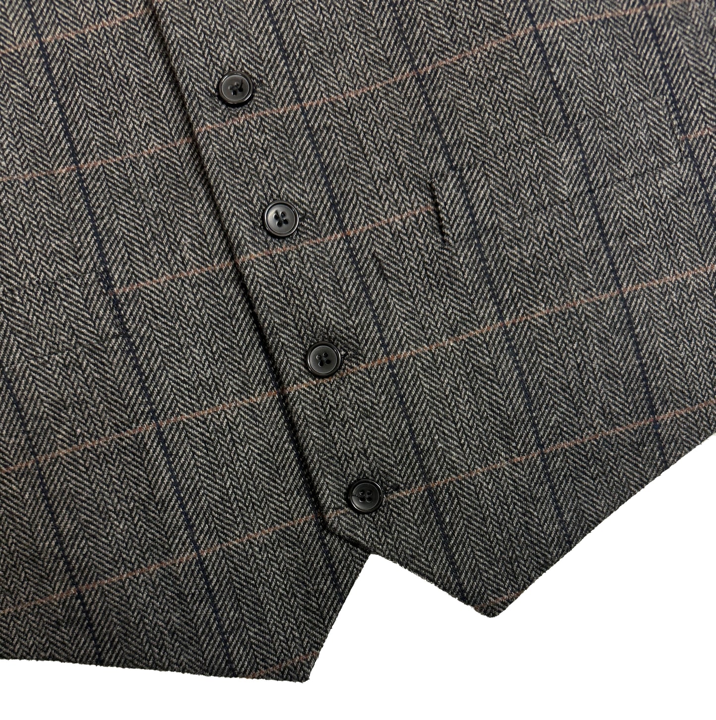 Charcoal Grey Tweed Check Waistcoat | Tailored Fit