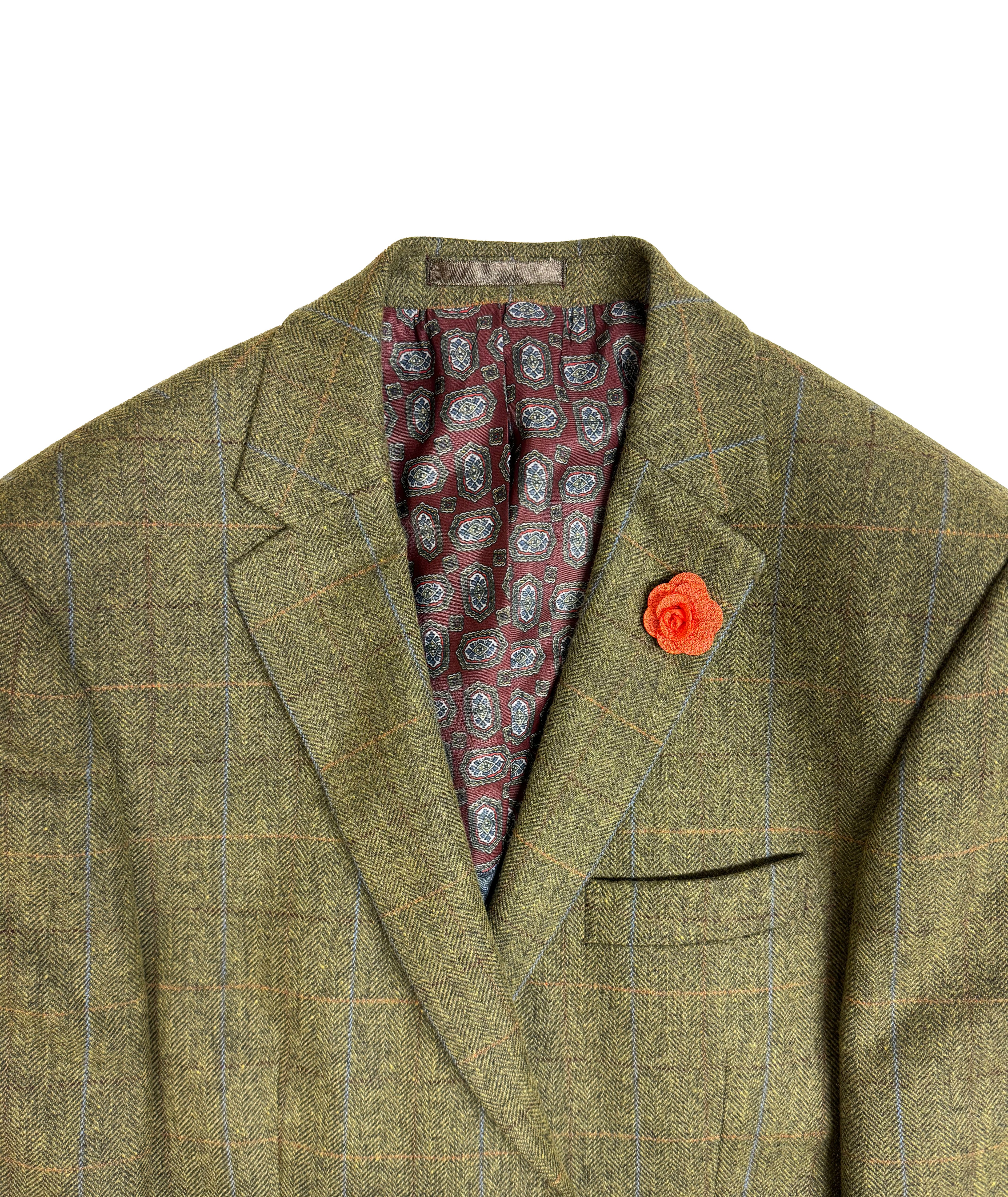 Spiewak P Coat high quality Wool Plaid Tweed Tan Green Button Up Thinsulate Heavy Large Men