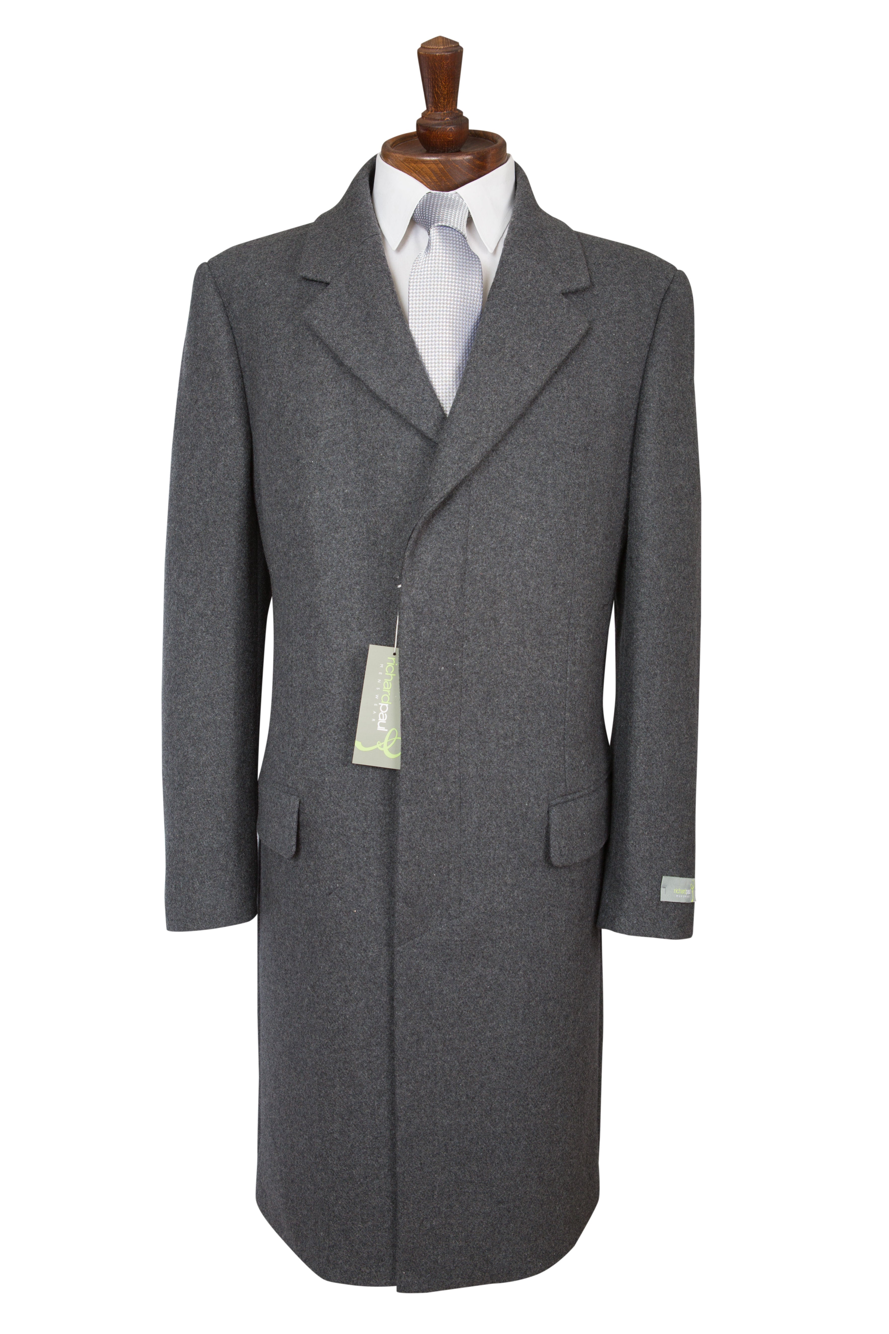 Dark grey overcoat on sale mens