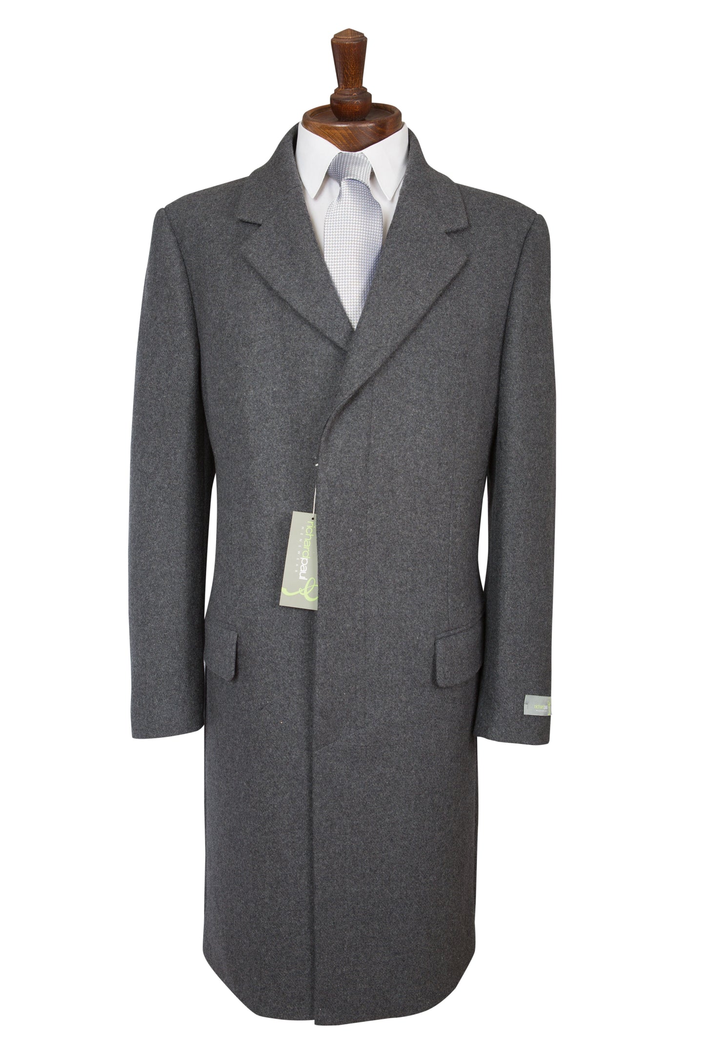 Dark Grey Overcoat Covert Coat Formal Charcoal - Brand New
