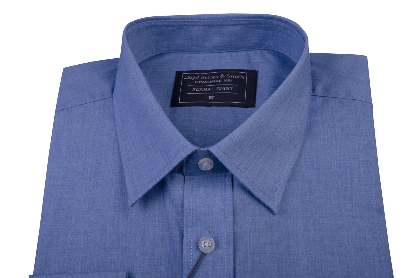 Men's Denim Blue Cotton Shirt Single Cuff