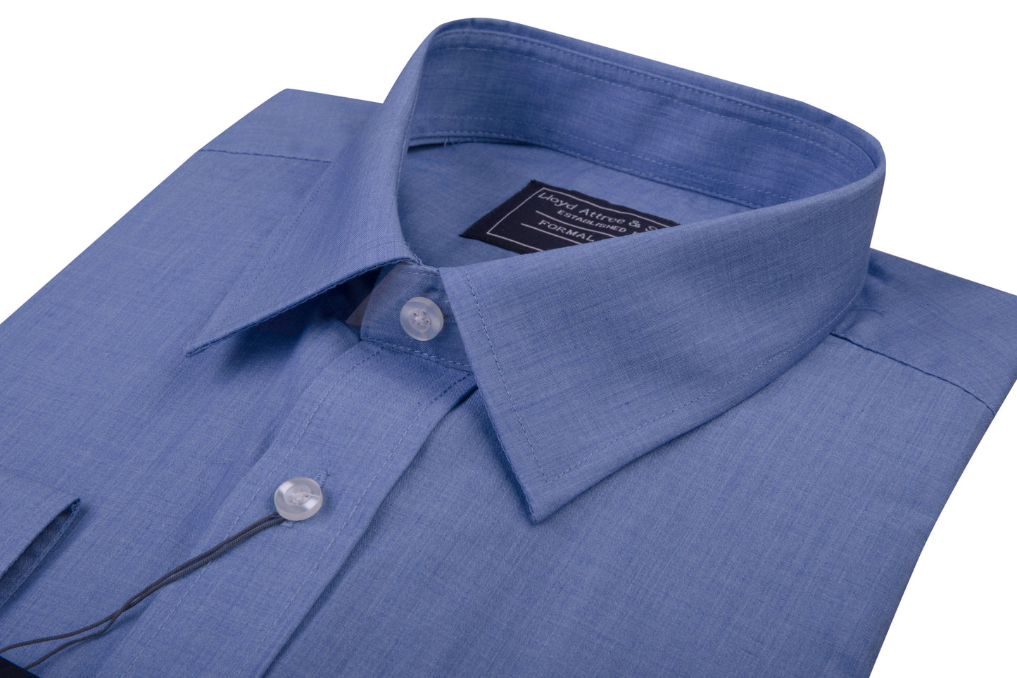 Men's Denim Blue Cotton Shirt Single Cuff