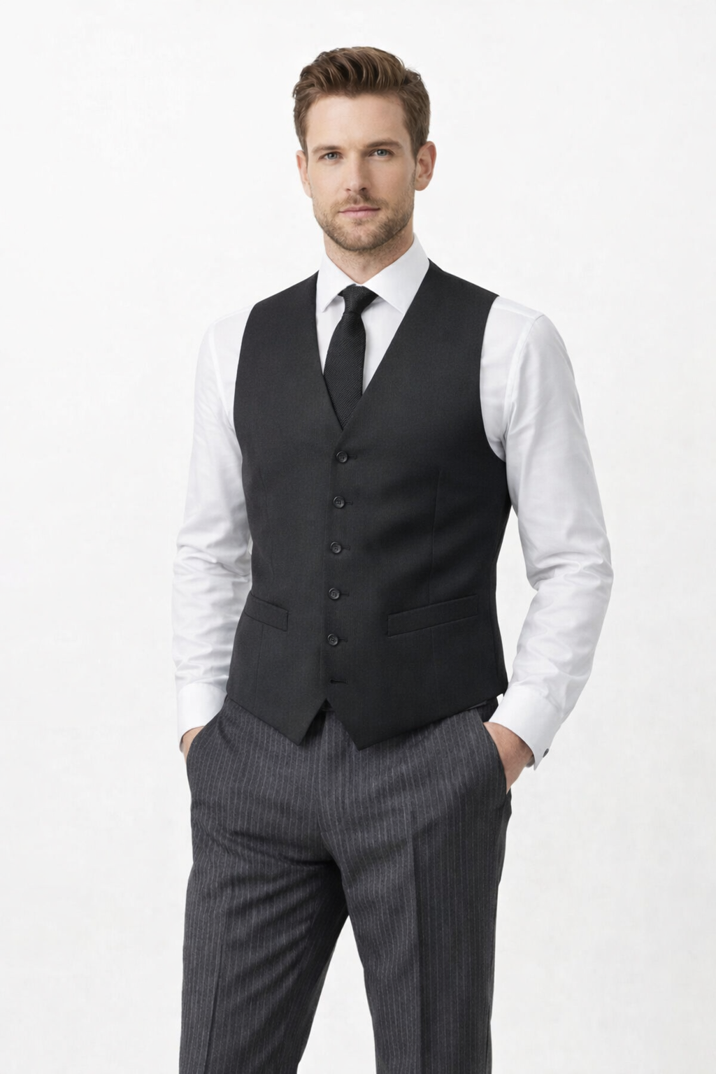 Black Herringbone Wool Waistcoat | Masonic, Masons, Freemason, Funeral Directors