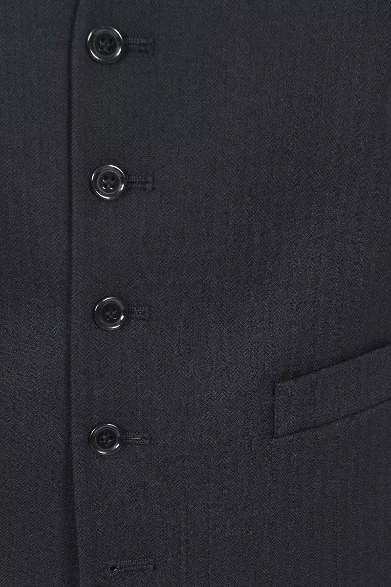 Black Herringbone Wool Waistcoat | Masonic, Masons, Freemason, Funeral Directors