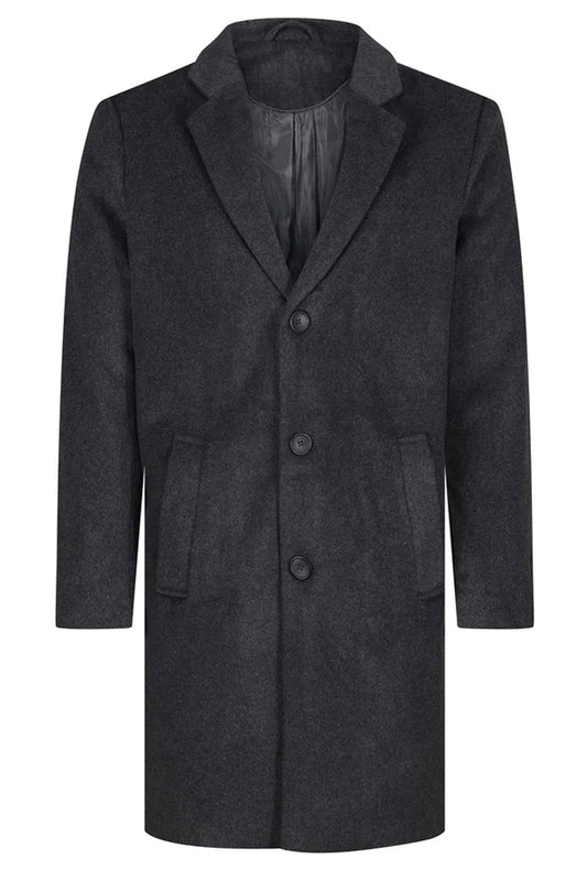 Men's Grey Wool Long Overcoat Coat Winter Mod