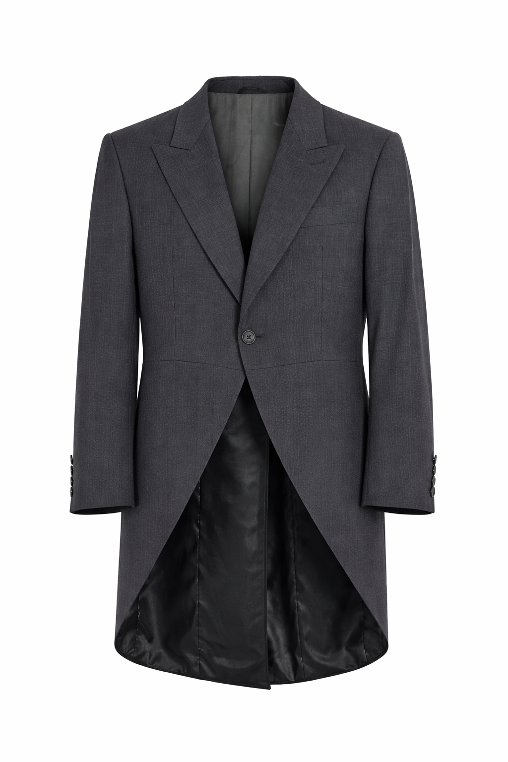 Charcoal Grey Lightweight Tailcoat Jacket | Wool Blended Tail Jacket