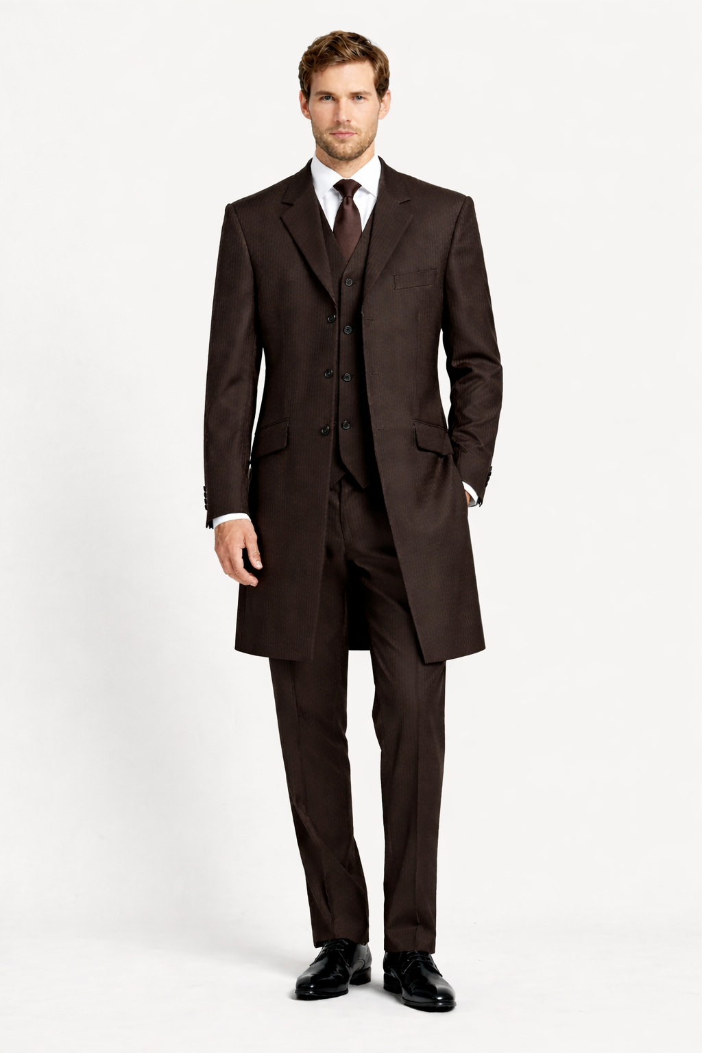 Brown Stripe Prince Edward Jacket | 100% Wool | Steampunk Costume Victorian Edwardian Fancy Dress