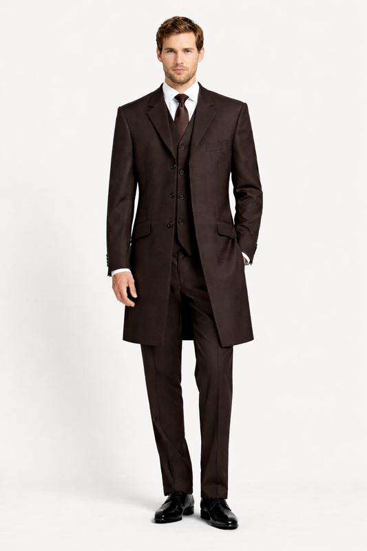 Brown Stripe Prince Edward Jacket | 100% Wool | Steampunk Costume Victorian Edwardian Fancy Dress