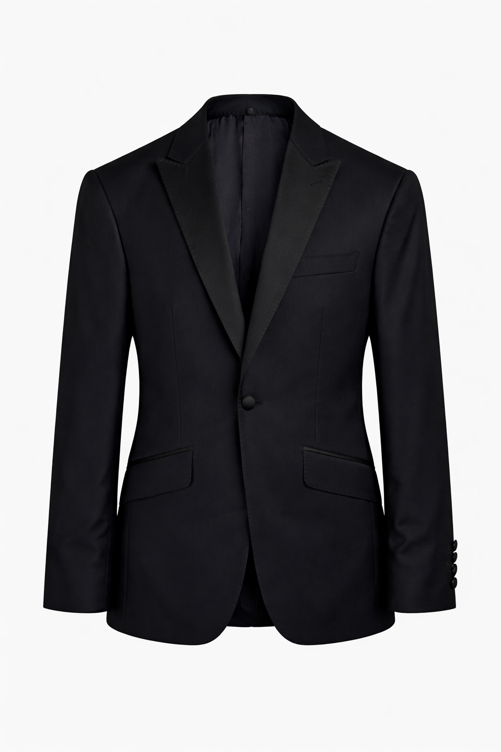 Black Single Breasted Dinner Jacket with Peak Lapel | Brand New