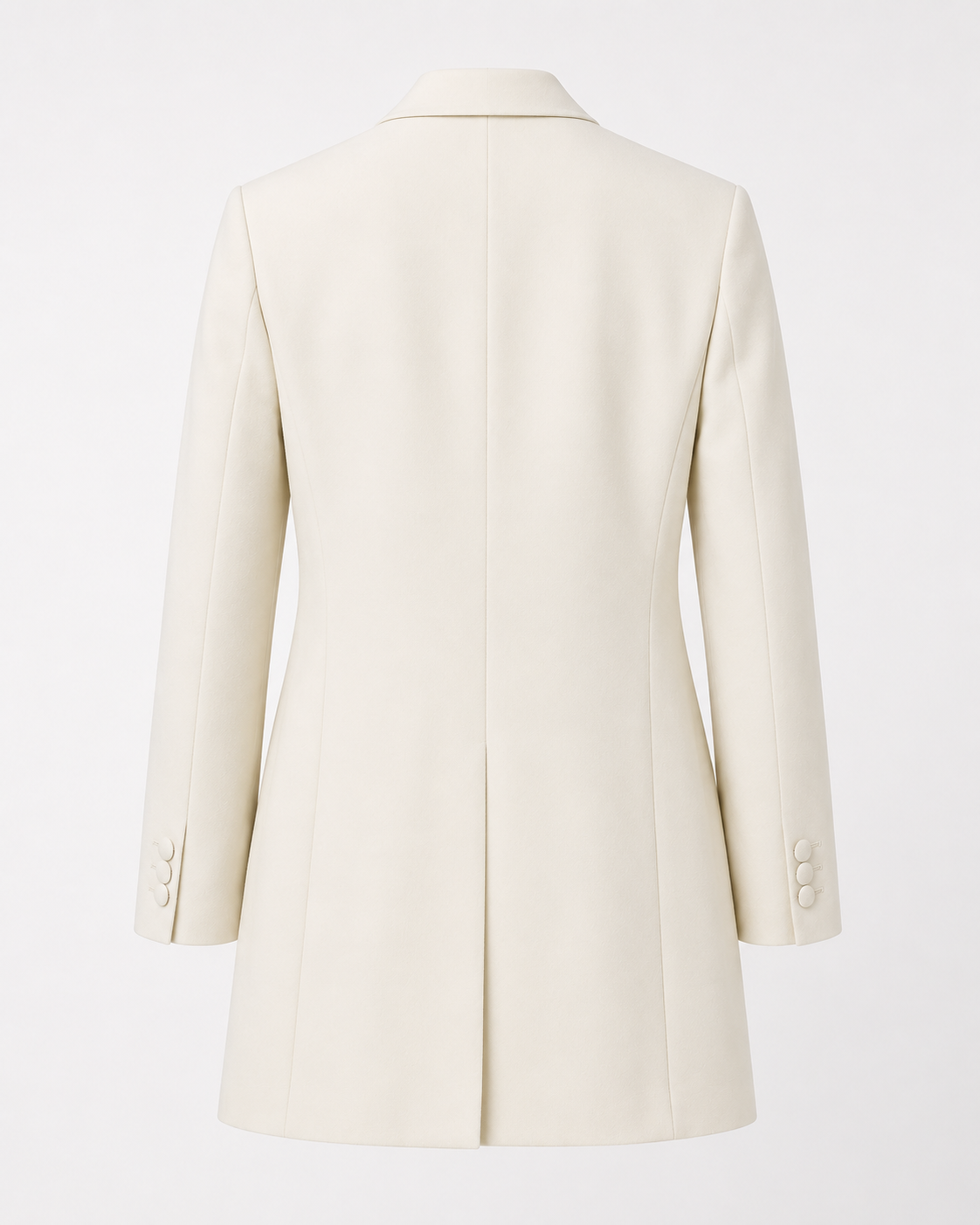 Ivory Cream Prince Edward 3/4 Jacket | Long Wool Formal Blazer