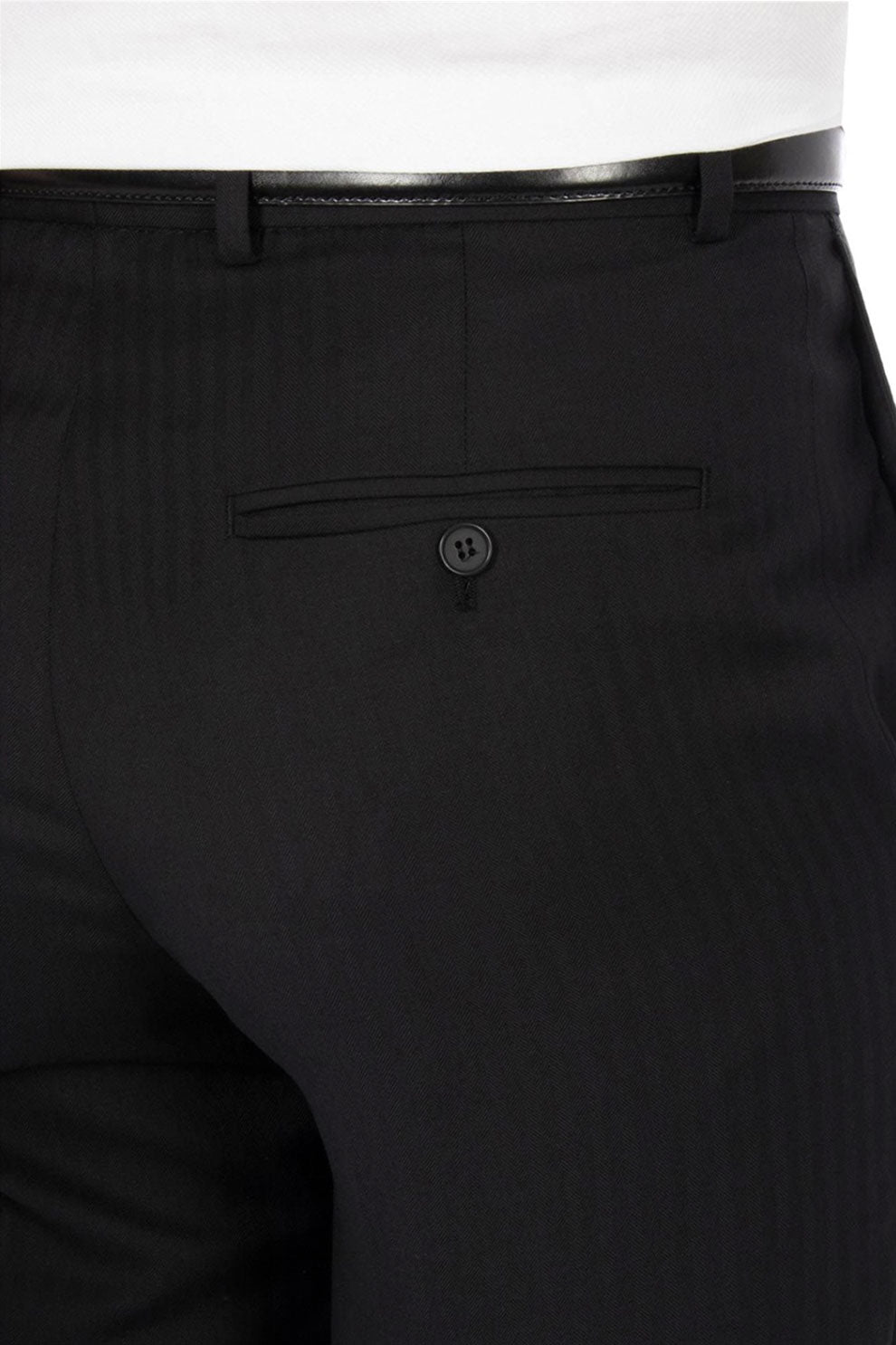 Black Herringbone Wool Masonic Trousers - Ex Hire