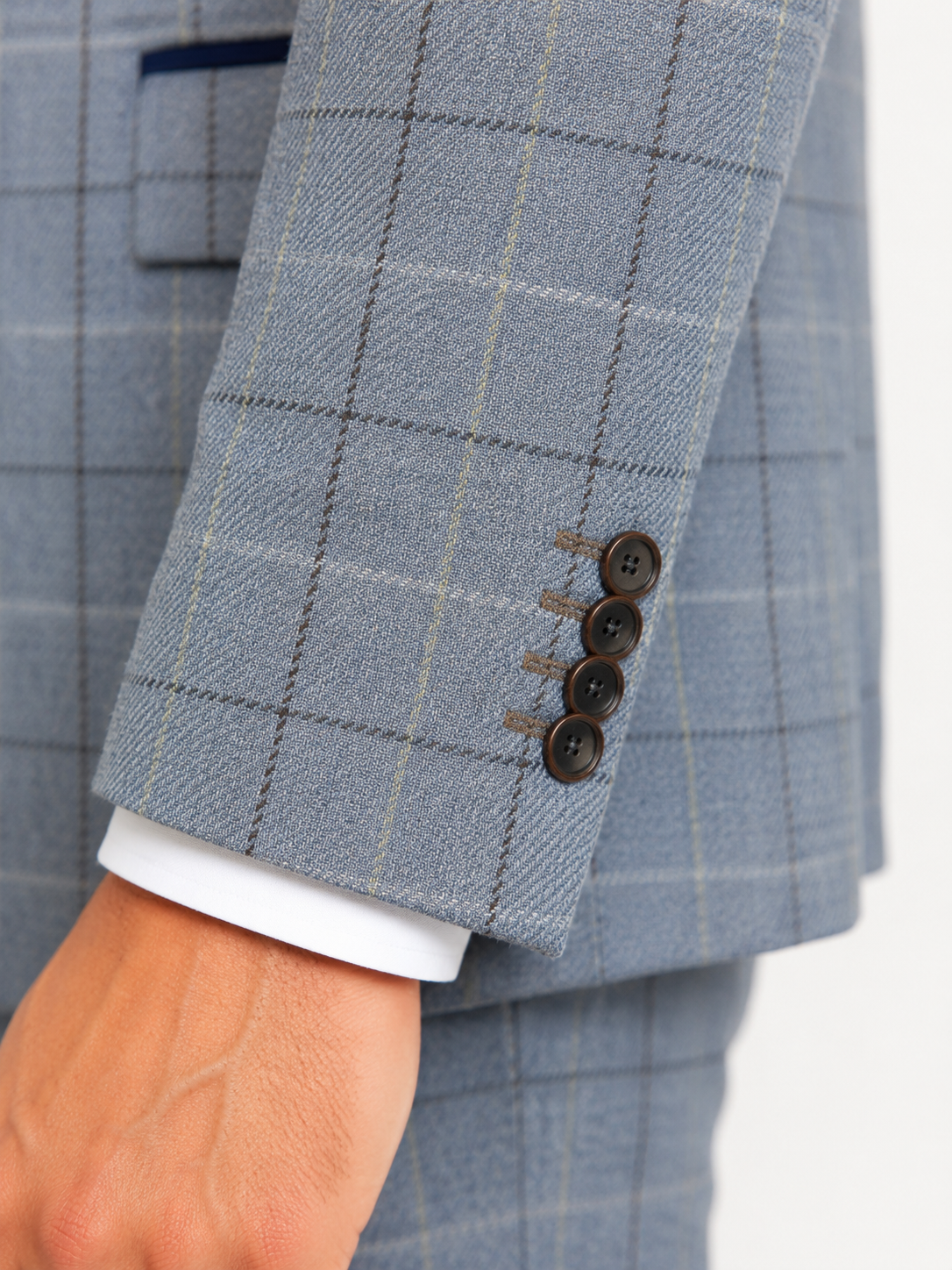 Light Blue Check 3 Piece Suit | Made in Italy | Slim Fit | Manifattura Paola