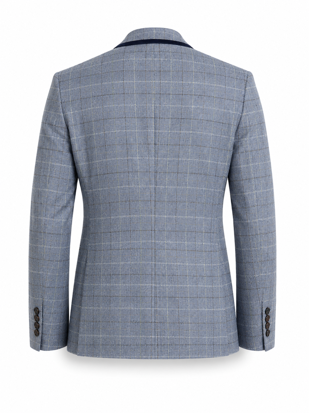 Light Blue Check 3 Piece Suit | Made in Italy | Slim Fit | Manifattura Paola