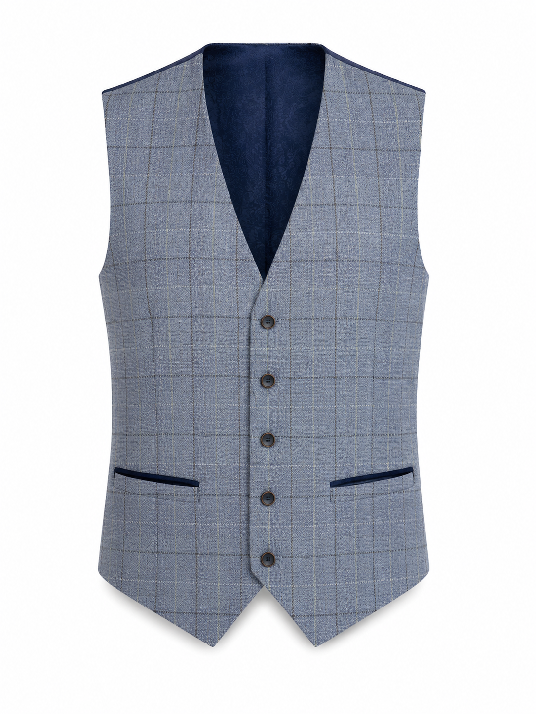 Light Blue Check 3 Piece Suit | Made in Italy | Slim Fit | Manifattura Paola