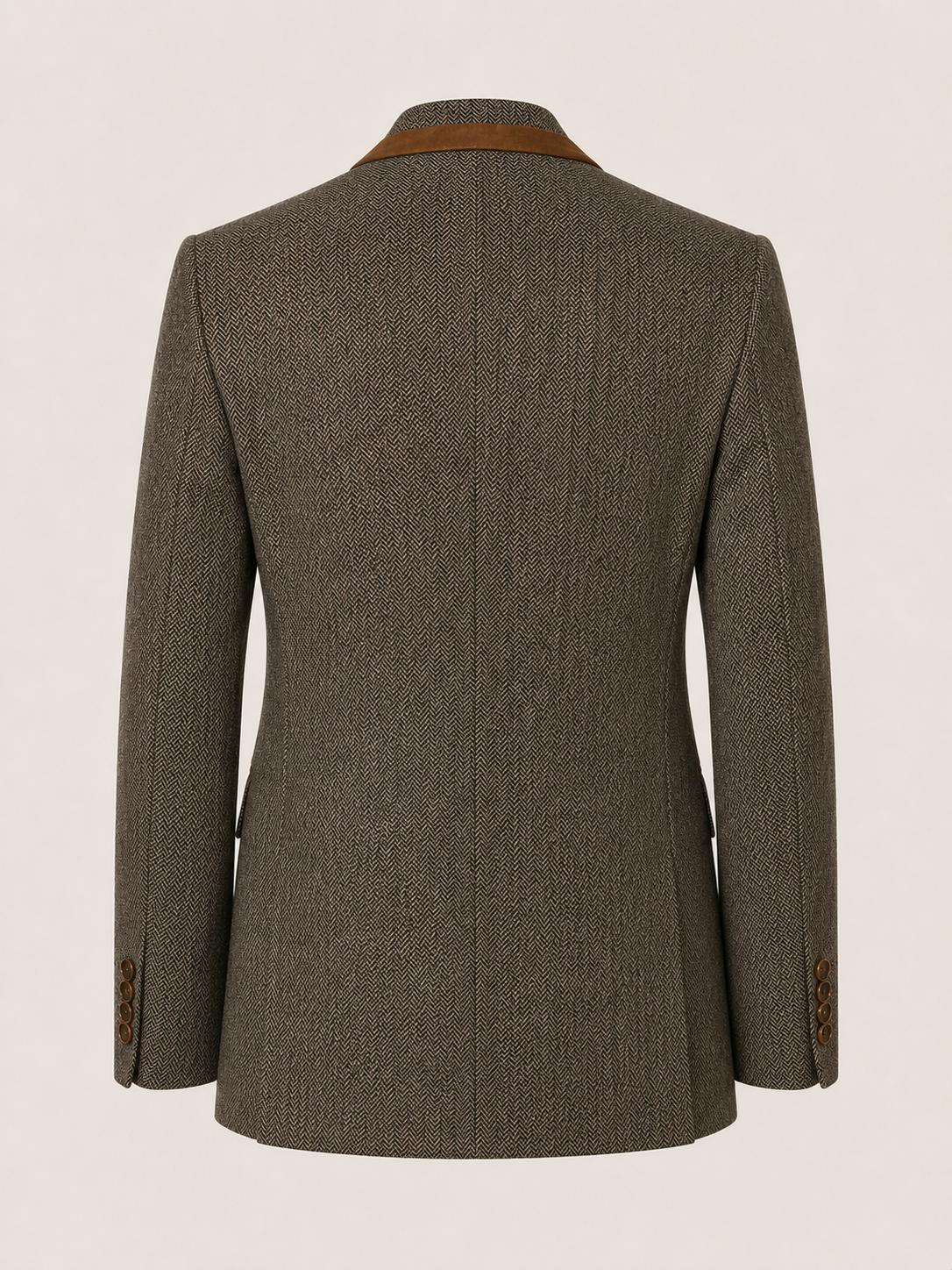 Taupe Brown Herringbone Check 3 Piece Suit | Made in Italy | Slim Fit | Manifattura Paola