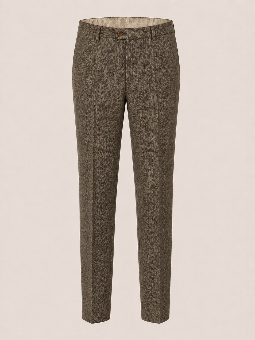 Taupe Brown Herringbone Check 3 Piece Suit | Made in Italy | Slim Fit | Manifattura Paola