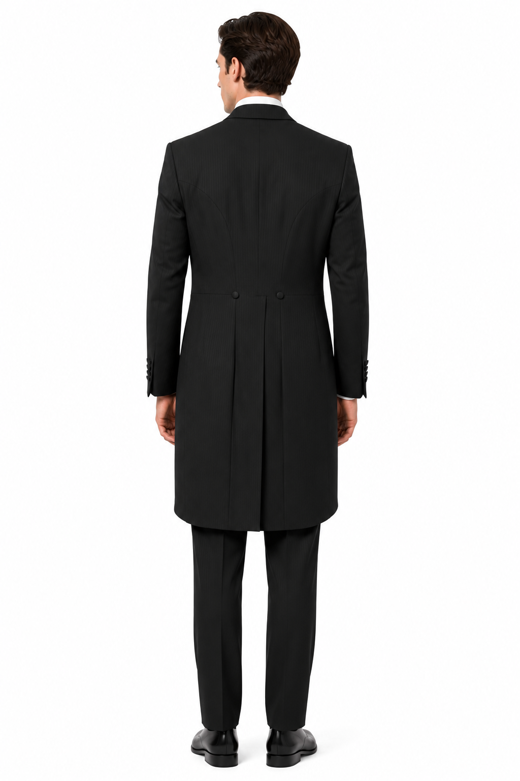 Black Striped Tailcoat Jacket | Wool Blend | Pre-Loved "Ex-Hire"