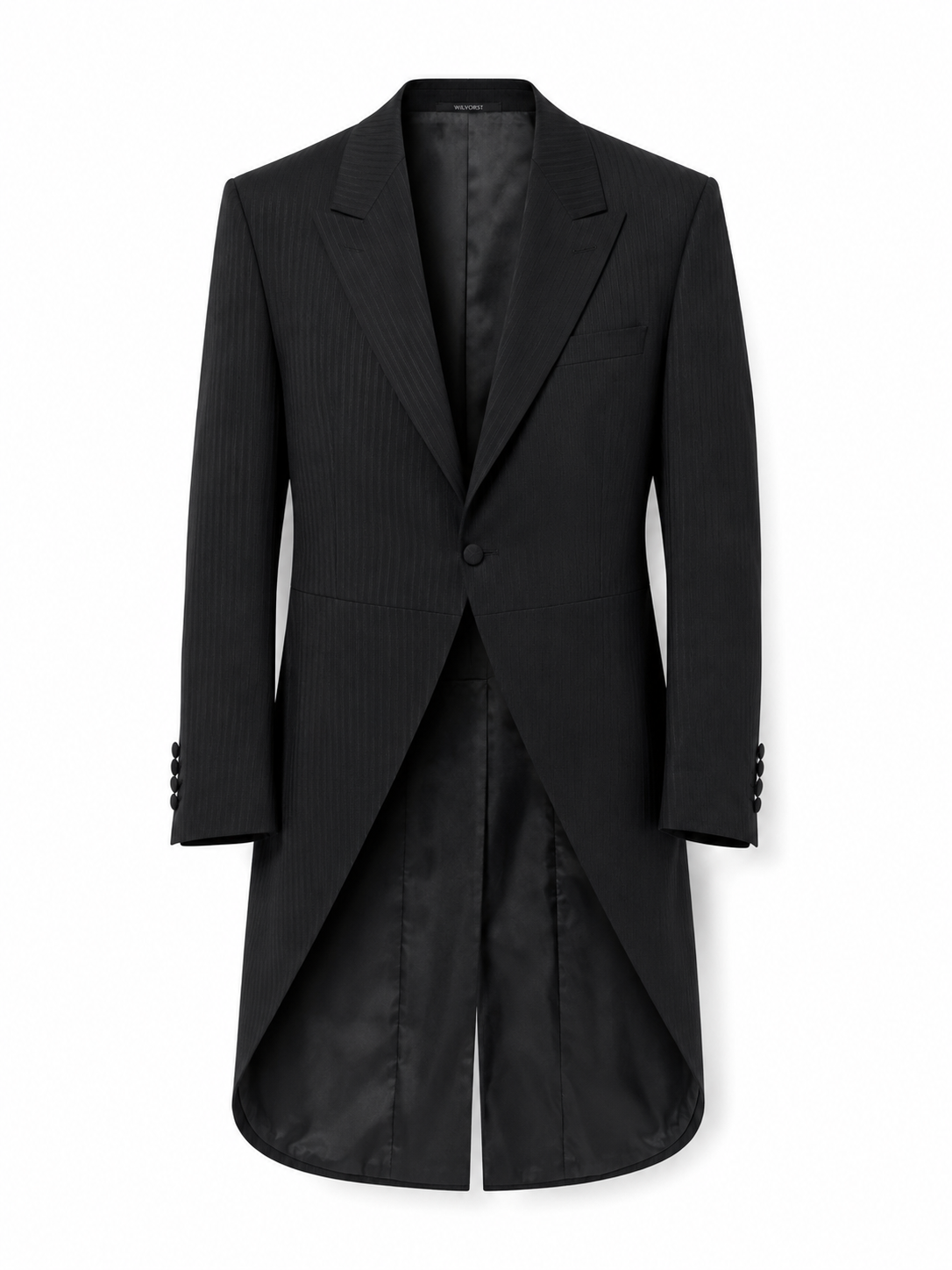 Black Striped Tailcoat Jacket | Wool Blend | Pre-Loved "Ex-Hire"