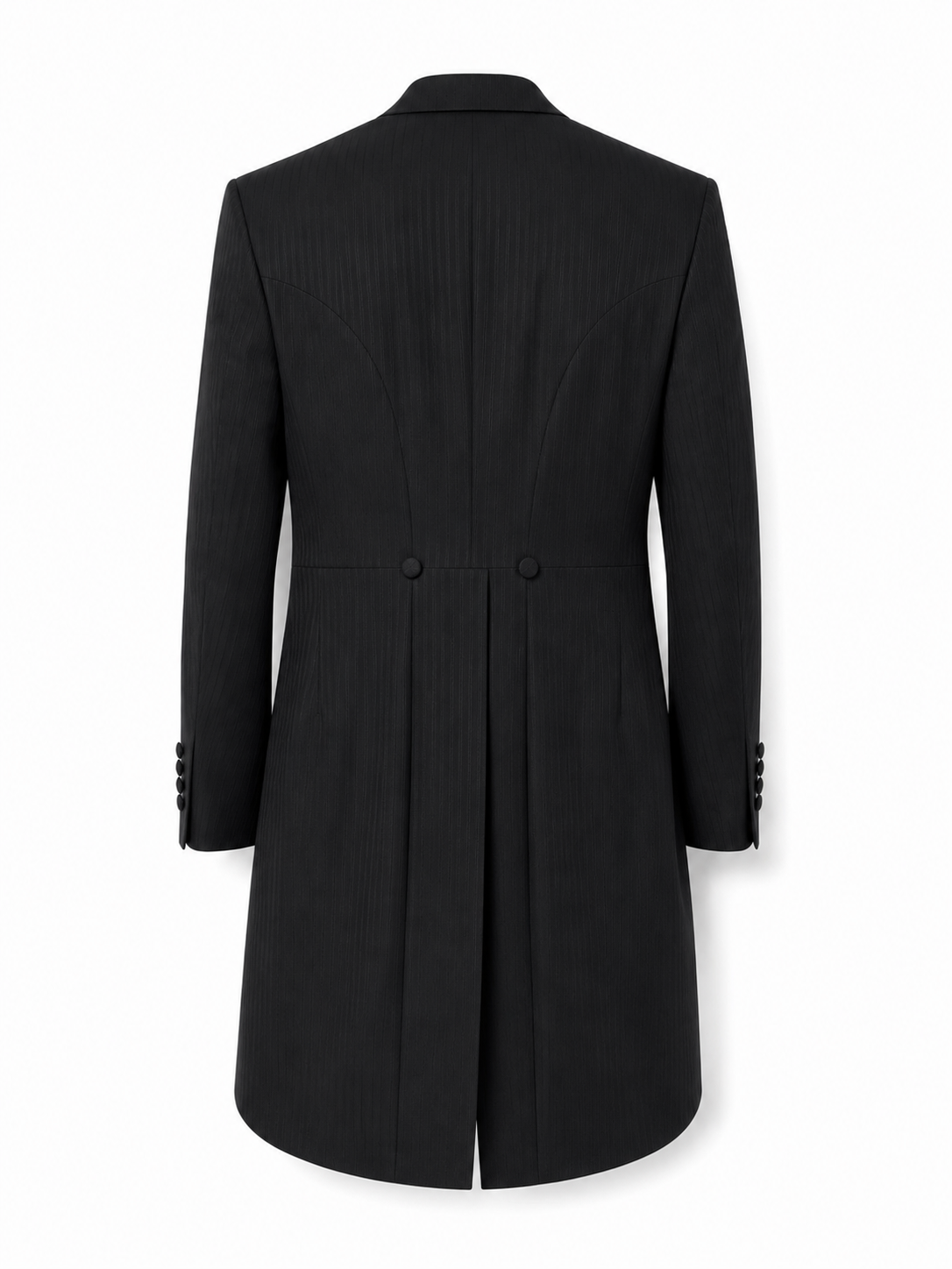 Black Striped Tailcoat Jacket | Wool Blend | Pre-Loved "Ex-Hire"